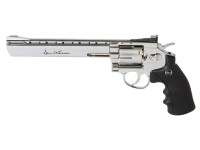 Dan Wesson 8 inch CO2 BB Revolver, Silver, Black Grips Air gun