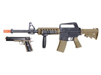 Colt M4 RIS & 1911 Spring Airsoft Kit, Black/Tan Airsoft gun
