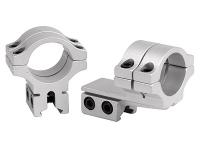 BKL 1 inch Rings, 3/8 inch or 11mm Dovetail, Double Strap, Offset, Silver