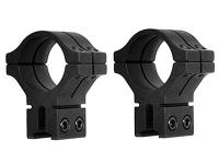 BKL 1 inch Rings, 14mm Dovetail, Double Strap, Matte Black