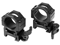 UTG 1 inch Quick-Detach Rings, Medium, Weaver/Picatinny, See-Thru, Law-Enforcement Grade