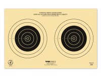 Kruger NRA 50 yd Smallbore Rifle Target, 14 inchx9 inch, 2 Bulls/Sheet, 100ct