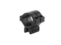BKL Single 30mm Double Strap Ring, 3/8 inch or 11mm Dovetail, 1.263 inch Long, Low, Black
