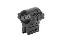 BKL Single 30mm Triple Strap Ring, 3/8 inch or 11mm Dovetail, 1.53 inch Long, Medium, Black