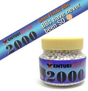 Air Venturi 6mm plastic airsoft BBs, 0.20g, 2000 rds, white