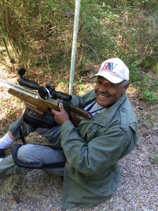 Field Target Legend Roz Sumpter enjoying his time on the course.