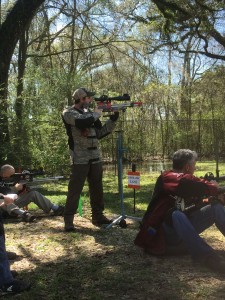 Bill Rabbitt with his Air Arms EV2 cleaning the standers for the day!