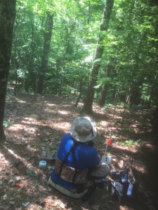 Rob on day one, taking on a long, downhill lane