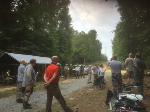 The shooters meeting in the sweltering heat of day one