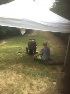 Andy Burns trying to locate a very dark target that is just behind the tree line.  This one was a tough one!