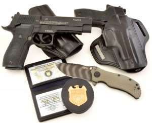 Although NCIS agents generally carry the compact Sig Sauer P228 (Navy SEAL units carry the P226), the holsters pictured from Galco, the Commissioned Credentials NCIS badge and creds, and Zero Tolerance (Gibbs tiger stripe ZT301 knife), set the stage for Sig Sauer’s role in the world’s number one television drama and the most accurately detailed .177 caliber version of the famed P226.