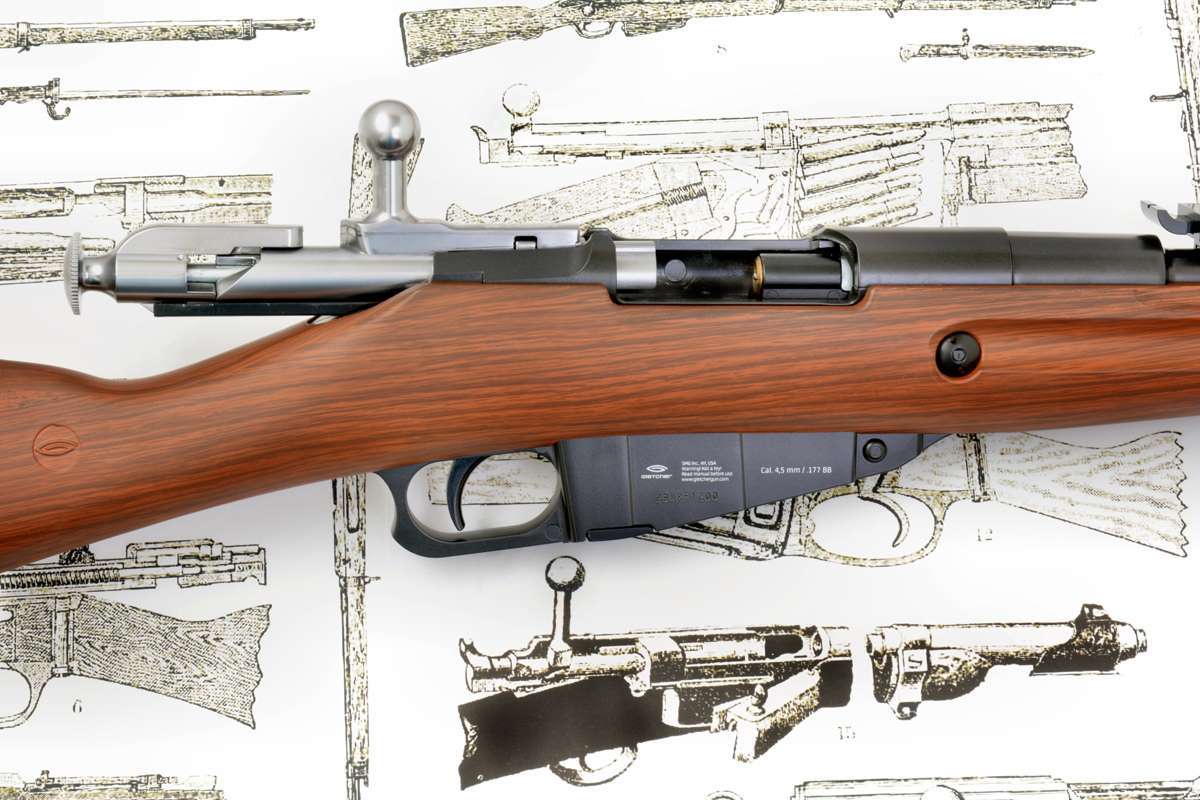 The Mosin-Nagant bolt action is copied with considerable detail for the Gle...