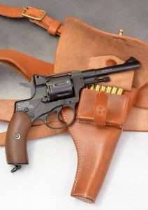 The original-style Nagant holster from World War Supply has a sewn in cartridge pouch that can hold seven additional BB or pellet cartridges.