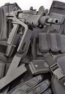 The pistol grip and forend grip are high impact plastic construction like the cartridge model Uzi and the grip incorporates a working safety that has to be depressed for the pistol to operate.