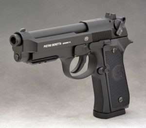 Accurate in virtually every detail, the Umarex Beretta Model 92A1 has authentic Beretta markings and a recessed .177 caliber barrel shrouded by a 9mm muzzle opening.