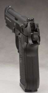 The famous open top slide made famous by Beretta is another of the identical characteristics of the new 92A1 .177 caliber air pistol. The gun has a 5-inch smooth bore barrel.