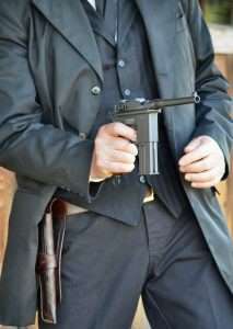 The loaded Model 712 (either the original or the Umarex airgun) could be fired either single action or on full auto.