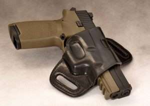 The P250 ASP fits most P250 holsters including this Galco Quick Slide belt holster.