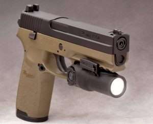 For firearms training or just more accurate airgun shooting, the P250 ASP Picatinny rail is long enough to fit most tactical lights and lasers. (Fox Fury AWL-P Amphibious Weapon Light shown)