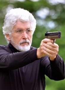 Sig Sauer P250 style white dot sights make the ASP faster to get on target.