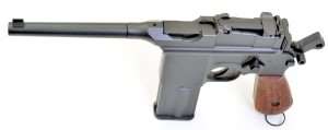 The Umarex Mauser 712 version, while lacking the lustrous blued finish of an original, has hit all of the key operating features, particularly for the Model 712, arguably the most desirable of any Mauser Broomhandle model because of its selective fire mechanism.