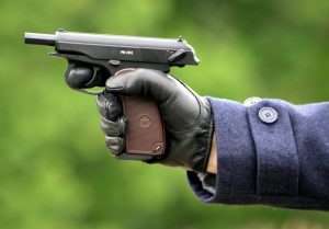The sights are not the greatest, but the PM 1951 is impressively accurate for a pistol with a 3-1/2 inch smoothbore barrel.