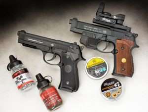 Ammunition was Meisterkugeln Profession Line and Sig Sauer Match Ballistic alloy pellets, Hornady Black Diamond black anodized steel BBs and Umarex 1500 steel BBs.