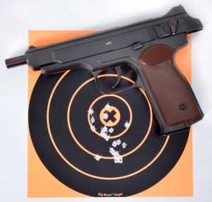 best average groups for 10 shots, fired offhand from 21 feet measured 1.5 to 1.75 inches.