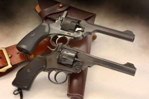 The Webley Mk VI airgun has the same design and measurements as the original MK VI .455 caliber revolver.