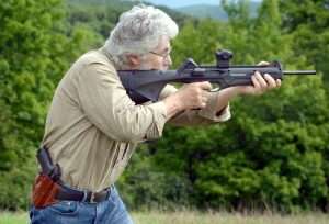 The support hand forward grip is often used in competiton shooting. I found it gave me a stronger hold on the target using the Aimpoint Micro H-1 red dot sight.
