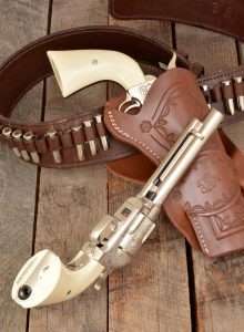 One of few noteworthy physical differences between a .45 Colt SAA and the Umarex Colt SAA airgun is the addition of a manual safety which is discretely added just forward of the triggerguard.