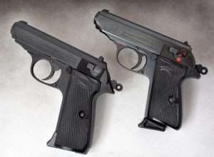 A little over 17 years ago Umarex introduced its first blowback action CO2 semi-auto air pistol, the Walther PPK/S. The latest version (left) is remarkably close in appearance to the PPK/S introduced by Walther in 1968 for importation and sale in the United States.