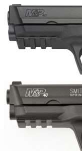Both models have three-slot Picatinny rails under the dustcover of the polymer frame. Any accessory that fits the cartridge models will fit the airgun for training practice.