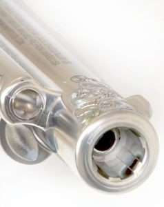 The recessed inner .177 caliber barrel sits back from the .45 Colt muzzle by 5/16ths of an inch on 5-1/2 inch models and 11/16ths of an inch on the 7-1/2 inch models.