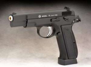 A slight mix of two models, the original style CZ-75 and the later CZ-75 SP-01, the ASG 4.5mm air pistol is a remarkable Česká zbrojovka branded CO2 model with full blowback action and CZ-75 SP-01 design 17-round CO2 BB magazine.