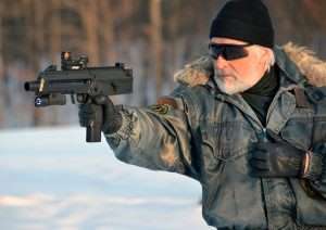 The Steel Storm is larger than wither a Mini Uzi or a MAC 10, but with its all polymer construction is not a heavyweight, even with a charge of .177 steel BBs on board and all accessories, it weighs in at a modest 3 pounds, 10 ounces.