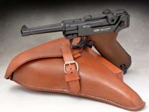 The Gletcher P.08 is a slightly lower priced Luger model that uses a separate stick magazine and CO2 channel in the grip frame.