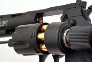The Speed loaders are easy to operate and quickly drop six rounds into the cylinder.