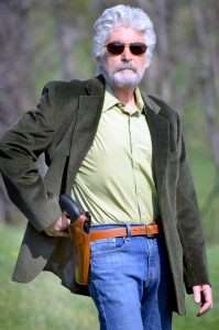 The author shows how well the new Umarex/Colt Python model fits a standard Galco 6-inch Python thumb break belt rig.