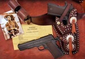 Although the majority of Colt Model 1911s were delivered to the U.S. government between 1911 and 1915, by then the new .45 ACP semiautomatic pistols were already appearing in then custom built holsters of lawmen, including Texas Rangers. Take a close look at the holster and gun in the photo of Ranger Ed DuBose taken in 1915. The Tanfoglio Witness, even with the later c.1924 arched mainspring housing fits nicely in a copy of a western holster made in the early 1900s for a Colt Model 1911.