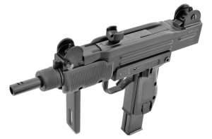 the Israeli Uzi. Built as a carbine and in several pistol configurations, it has become one of the most legendary late 20th century designs, and the select fire .177 caliber Mini Uzi pistol is by far the best choice in a modern CO2-powered medium frame semi-auto/full auto design.