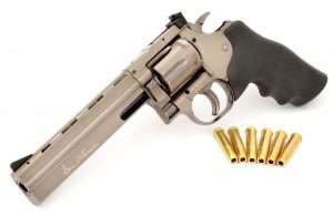 The ASG Dan Wesson Model 715 is a nearly exact copy of the current cartridge-firing guns.