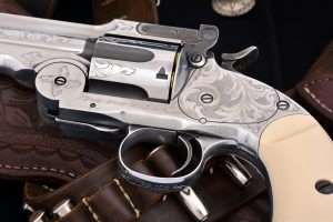 Each of the Limited Edition, hand engraved .177 caliber Schofield models from Adams & Adams is individually serial numbered from 1 of 100 to 100 of 100 on the underside of the triggerguard.