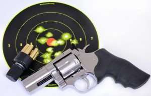 Best six shot group with the Meisterkugeln 7.0 gr. wadcutters measured 1.75 inches all in the 10 and bull’s eye with one double in the 10 at 3 o’clock.