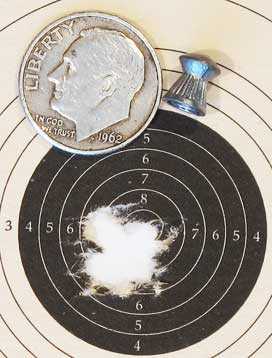 Crosman 160 CO2 rifle 5 Superdomes target