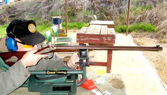 Nelson Lewis combination gun shooting off bench