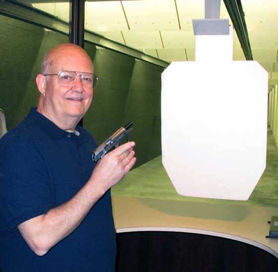 Tom on indoor range at Umarex USA