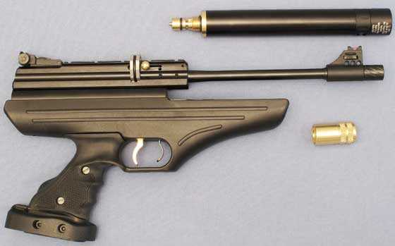 Hatsan AT P1 PCP air pistol reservoir removed