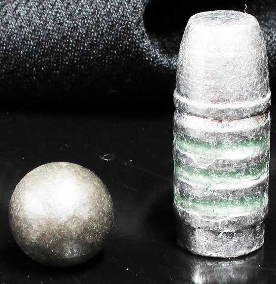 ball and conical bullet