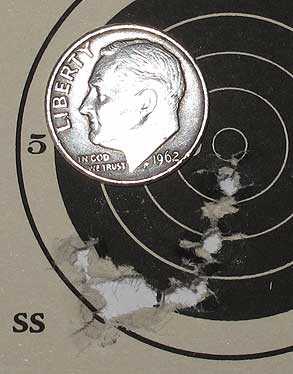 Hatsan AT P1 air pistol 25 yards Kodiak target 1